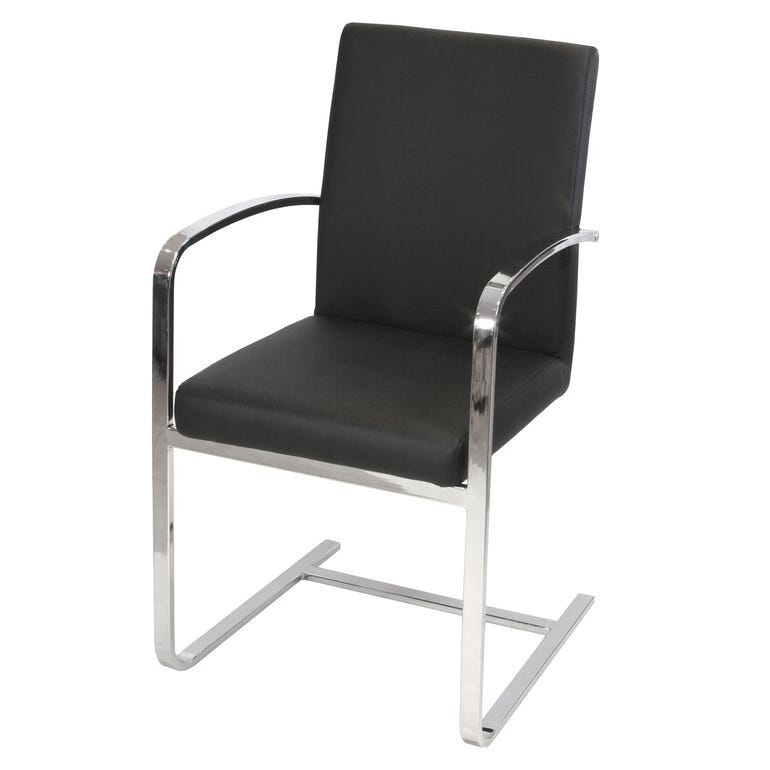 Ebern Designs Cantilever Chair in Silver